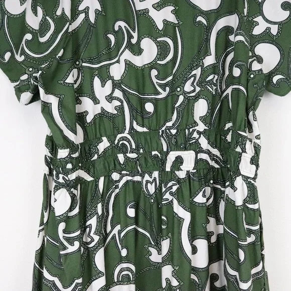 Anthropologie Somerset Maxi Dress Hunter Dark Green Paisley 1X